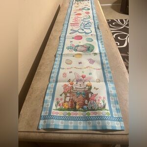 Easter Bunny Table Runner with Blue Accents